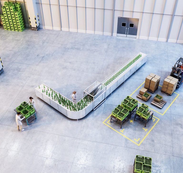 CGI Visuals ABB Certainty Bottle conveyor 3D Image