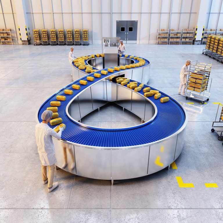 CGI Visuals ABB Infinity Bread Conveyor 3D Image close up