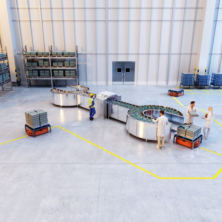 CGI Visuals ABB Reliability Food Can Conveyor 3D Image Close up