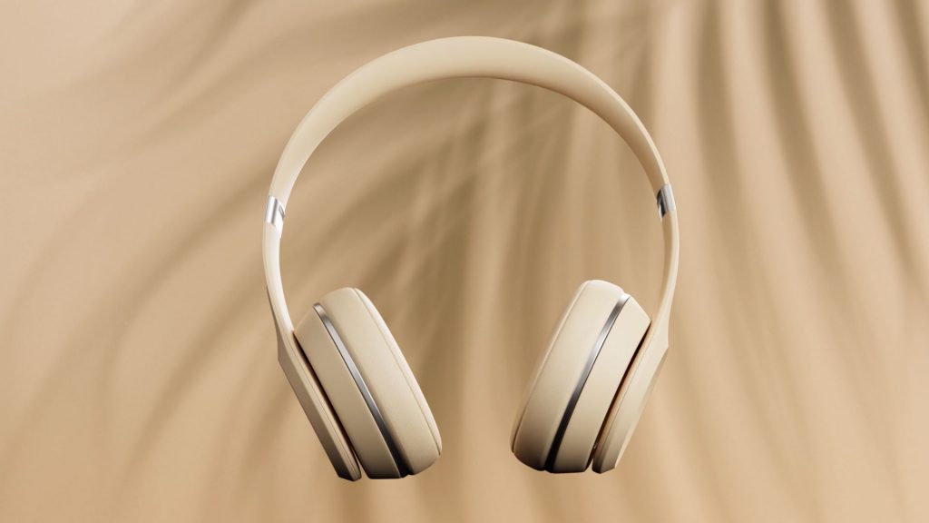 Photo-Real 3D Product Renders Beige Headphones